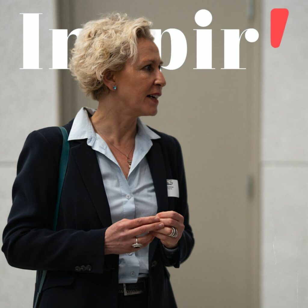 Nathalie Bardouil, dirigeante d'Opus Fabrica, logo Inspir' — analyse sur l'IA et les risques psychosociaux au travail