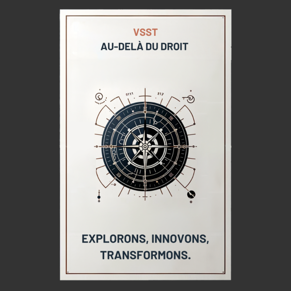 Couverture du dossier Opus Explora intitulée "VSST : au-delà du droit". Au centre, une boussole stylisée symbolisant l'exploration de nouvelles solutions, accompagnée du slogan "Explorons, innovons, transformons."